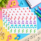 Coloured Music Note Sticker Sheet Set – 112 Stickers
