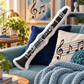 Sundry & Sound Co -3D Classic Clarinet Shaped Cushion 40cm - Preorder/Coming Soon/Limited Stock