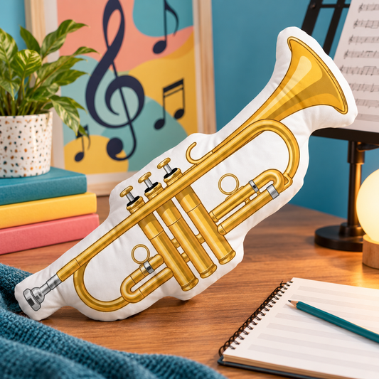 Sundry & Sound Co - 3D Golden Trumpet Shaped Cushion 40cm - Preorder/Coming Soon/Limited Stock