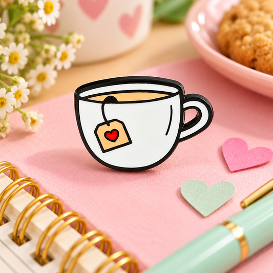 Sundry & Sound Co- Mini White Teacup Enamel Pin