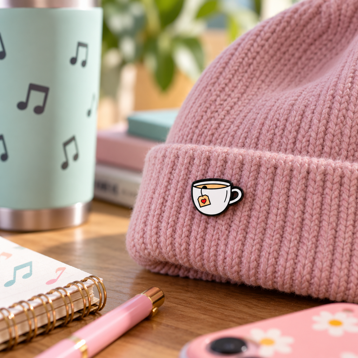 Sundry & Sound Co- Mini White Teacup Enamel Pin