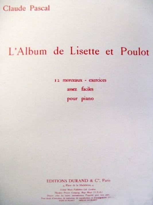 Pascal - Lalbum De Lisette Et Poulot For Piano