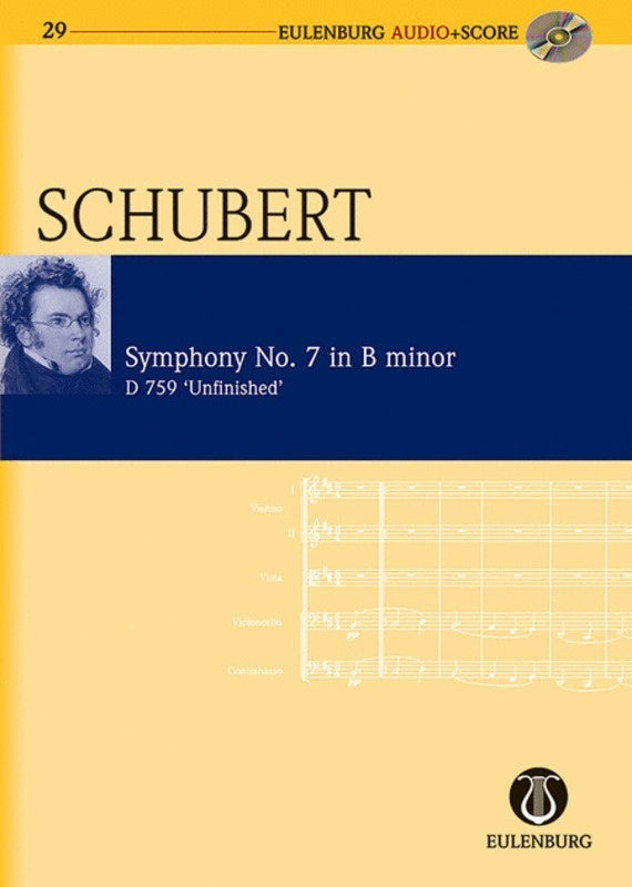 Schubert - Symphony No 7 Unfinished Study Score Bk/Cd