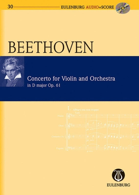 Beethoven - Violin Concerto D Op 61 Study Score Bk/Cd