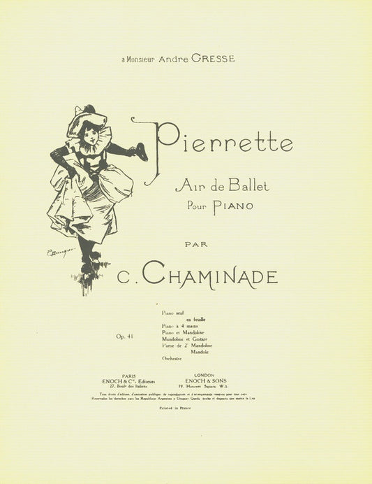 Chaminade - Pierrette Op 41 Air De Ballet For Piano
