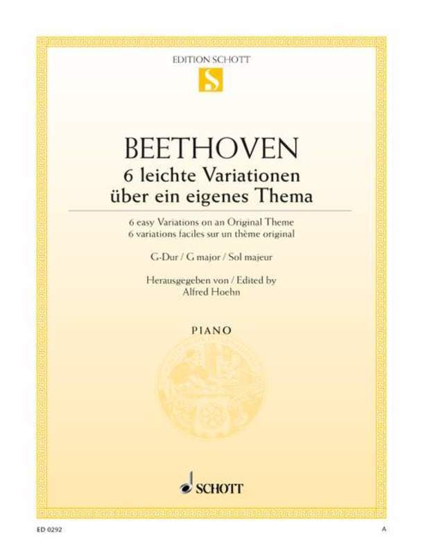 Beethoven - 6 Easy Variations G Woo 77 Piano