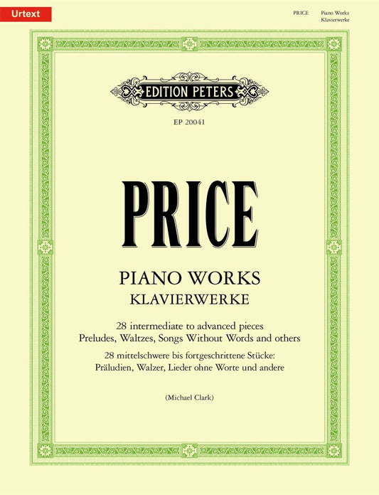 Price - Piano Works 28 Intermediate To Advanced Pieces - Edition Peters