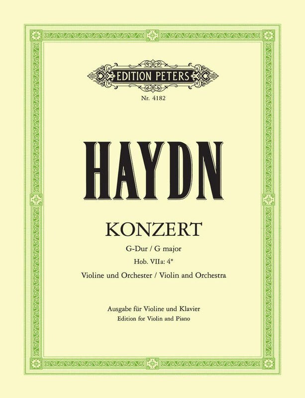 Haydn - Concerto No 2 Hob 7A No 4 G Violin/Piano
