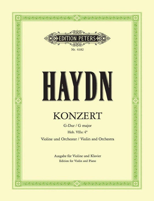 Haydn - Concerto No 2 Hob 7A No 4 G Violin/Piano