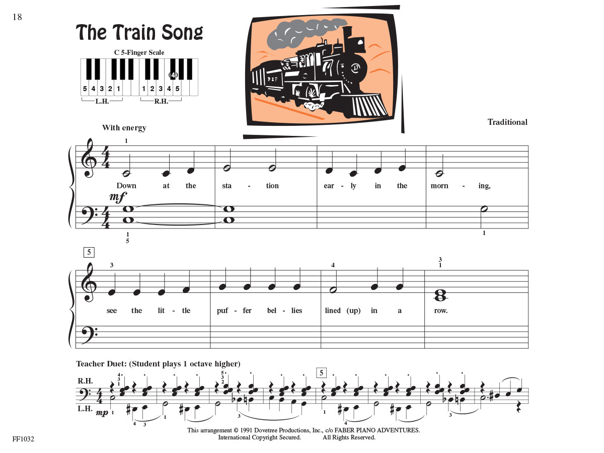 Faber PreTime Piano - Kid's Songs Primer Level Book