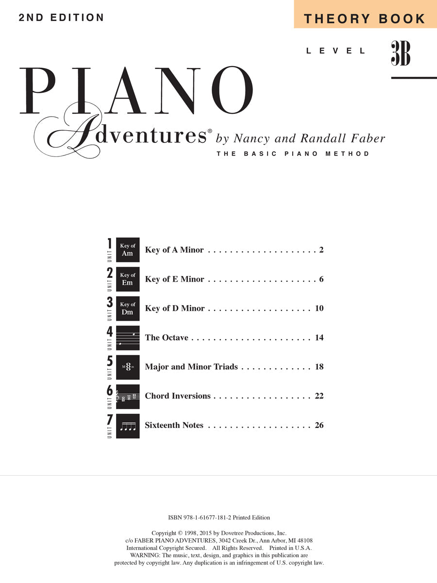Piano Adventures: Theory Level 3B Book (2Nd Edition) & Keyboard