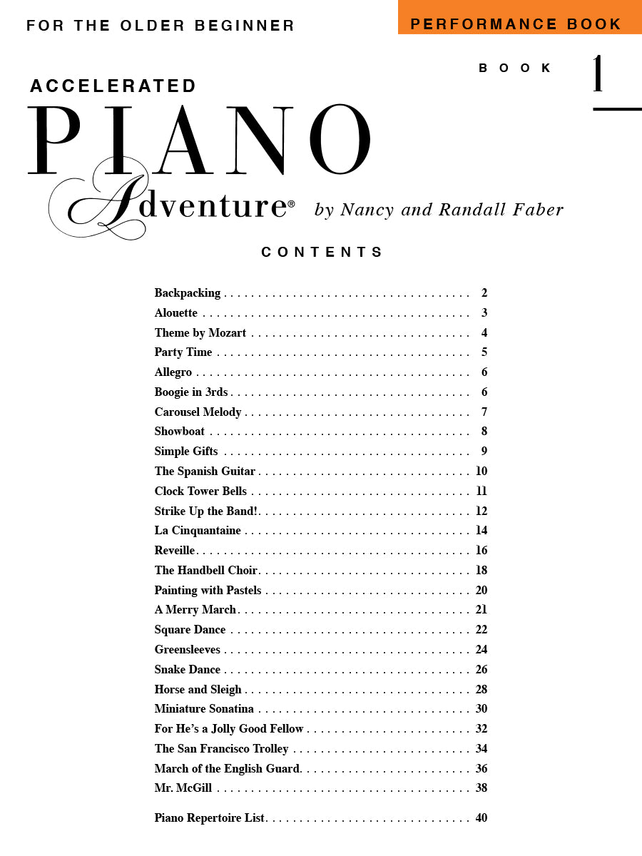 Accelerated Piano Adventures: Performance Book 1