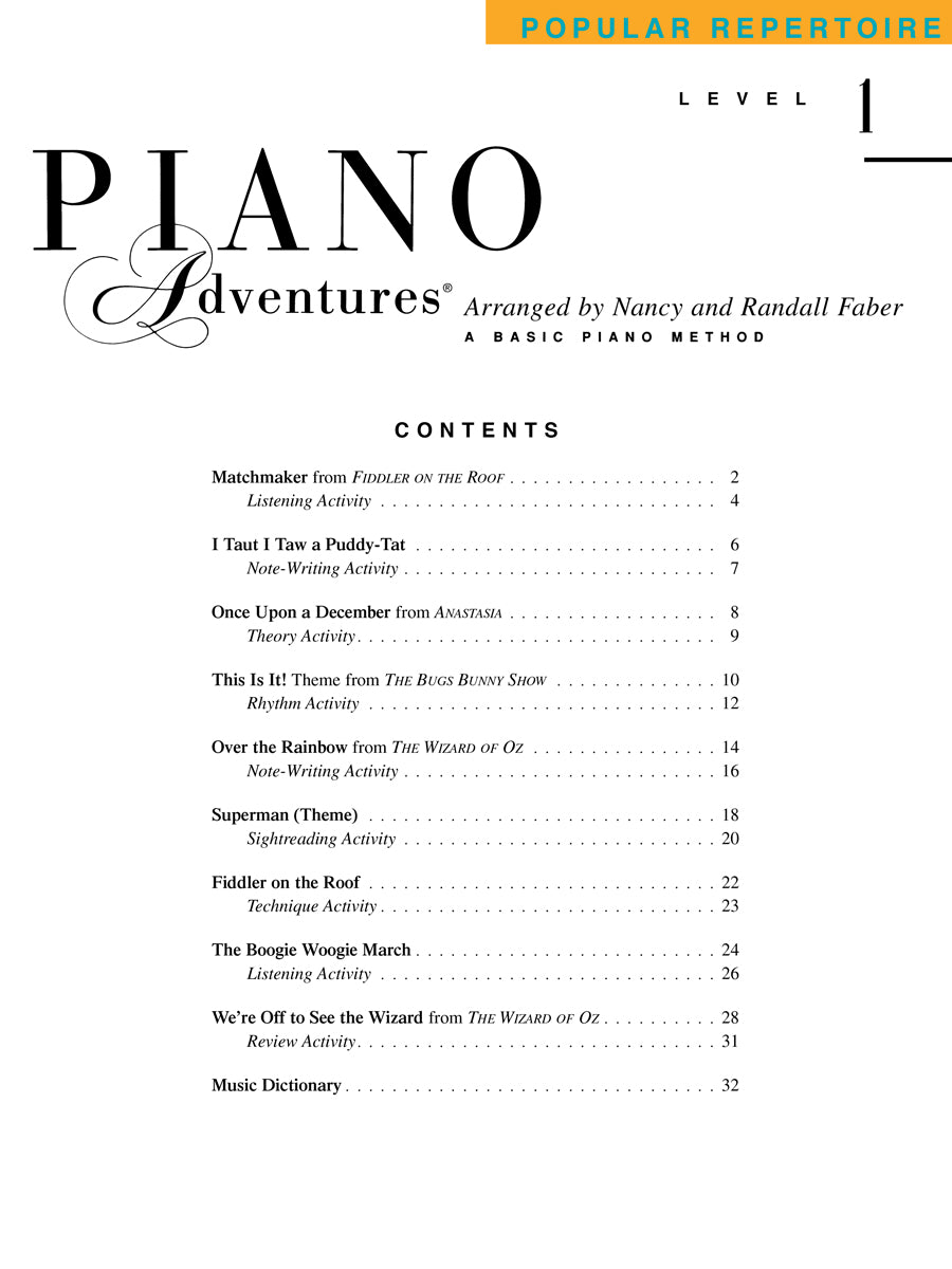 Piano Adventures: Popular Repertoire Level 1 Book