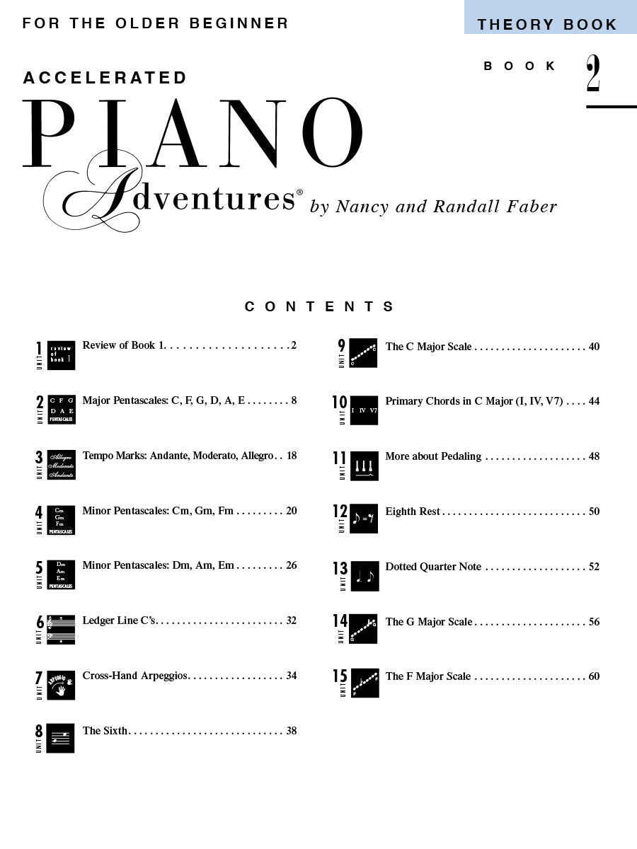 Accelerated Piano Adventures for the Older Beginner - Theory Book 2