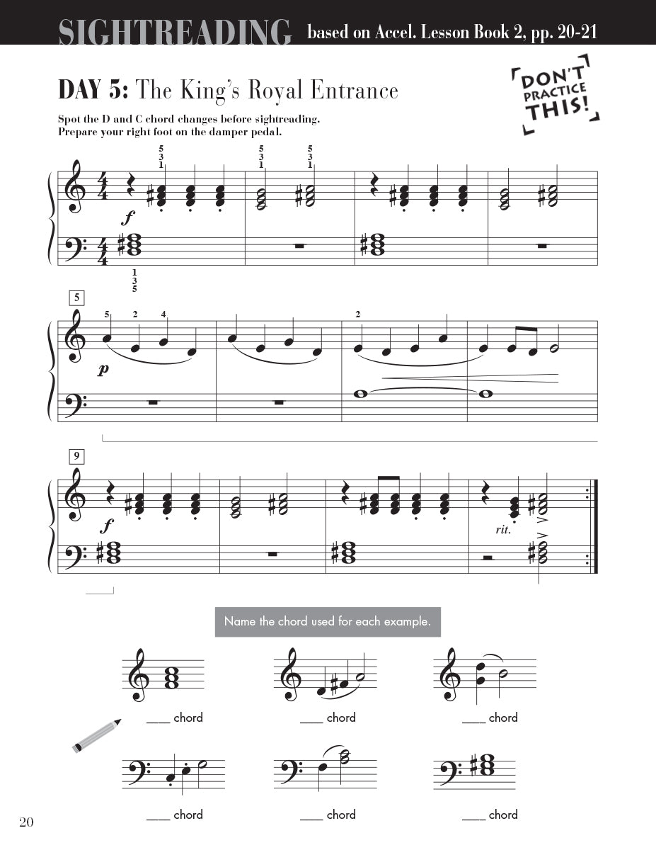 Accelerated Piano Adventures: Sightreading Book 2