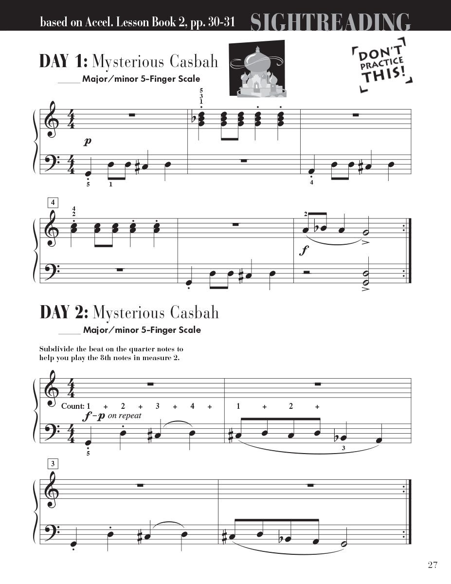 Accelerated Piano Adventures: Sightreading Book 2