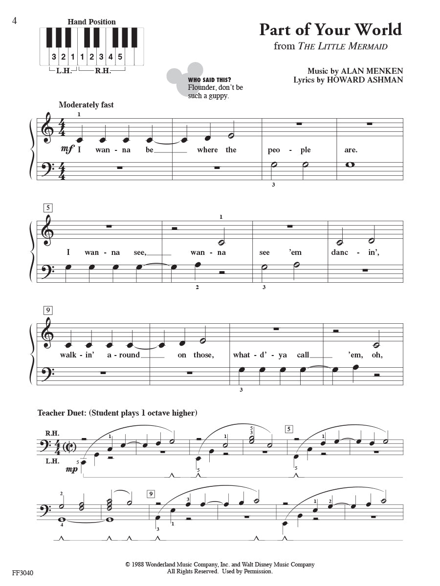 Faber Piano Adventures: PlayTime Piano - Disney Level 1 Book –