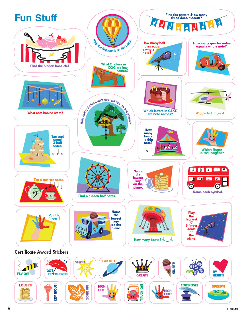 Piano Adventures: Sticker Book (300 Stickers) & Keyboard