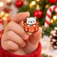Little Festive Friend Enamel Pin (Christmas Teddy)