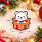 Little Festive Friend Enamel Pin (Christmas Teddy)