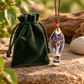 Mini Ceramic Leaf Whistle Pendant with Neck Cord and Pouch