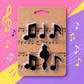 Musical Note Fridge Magnet Set (Black)