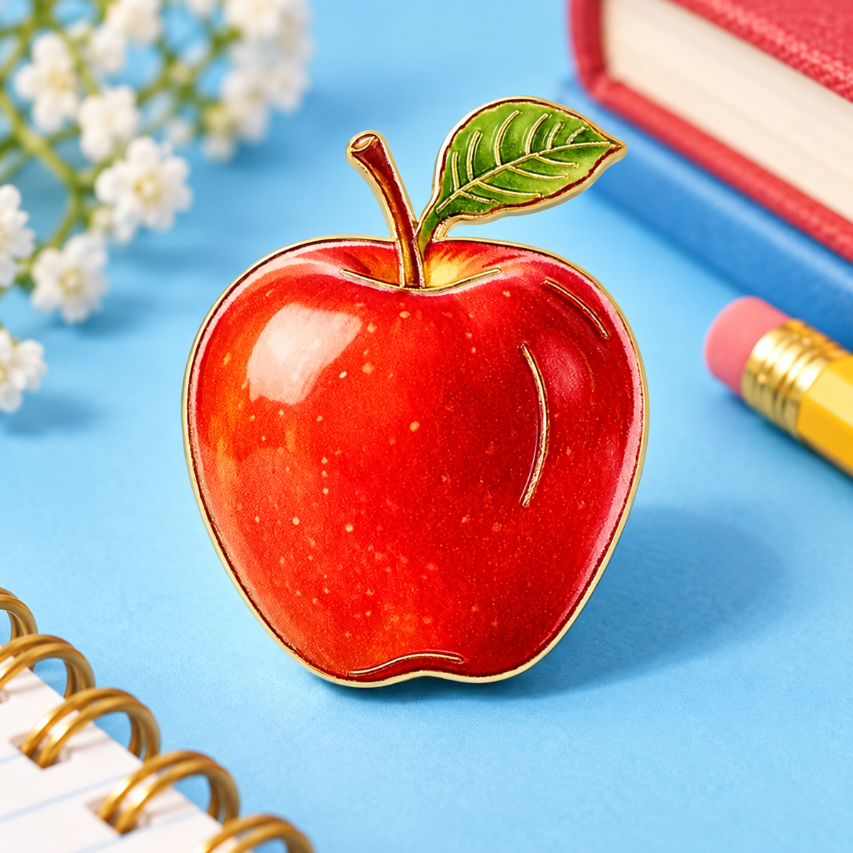 Sundry & Sound Co- Teacher's Red Apple Enamel Pin (3cm)