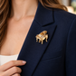 Sundry & Sound Co - Gold Grand Piano Brooch with Rhinestones