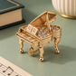 Sundry & Sound Co - Gold Grand Piano Brooch with Rhinestones