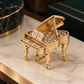 Sundry & Sound Co - Gold Grand Piano Brooch with Rhinestones