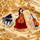 3 Piece Music-Themed Sheet Music Clips – Cello, Piano and Violin