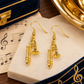 Sundry & Sound Co - Mini Gold Trombone Dangle Earrings (2.1cm)
