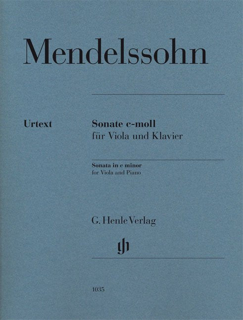 Mendelssohn - Sonata C Minor For Viola/Piano Urtext - G. Henle Verlag