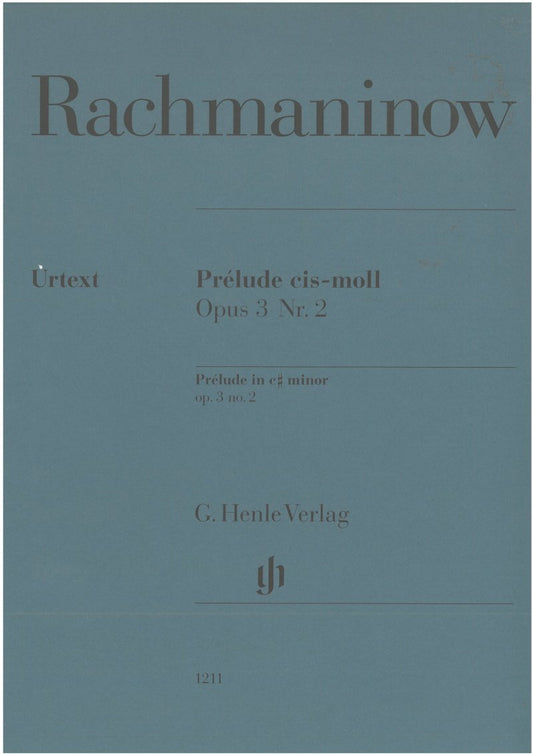 Sergei Rachmaninoff - Prelude in C-sharp Minor Opus 3 No. 2 Piano Book (Urtext Edition) cover - G. Henle Verlag