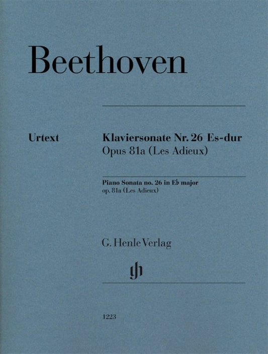 Ludwig van Beethoven - Piano Sonata No. 26 in E-flat Major Opus 81a Les Adieux cover - G. Henle Verlag