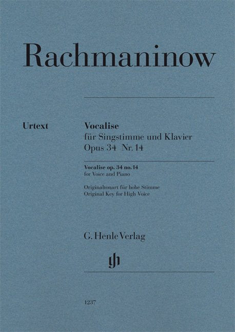 Vocalise Op 34 No 5 High Voice - G. Henle Verlag