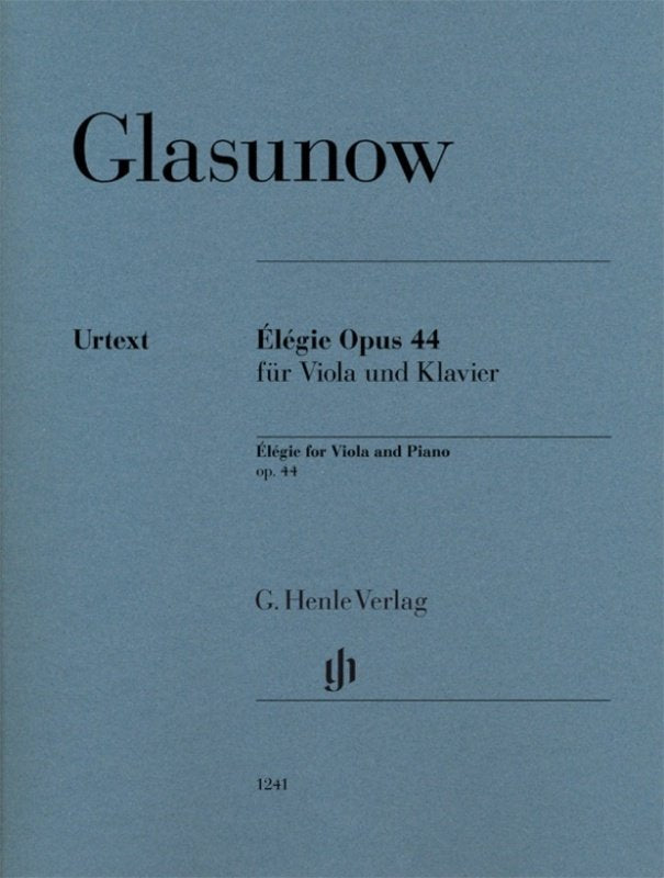 Glazunov - Elegie Op 44 For Viola/Piano - G. Henle Verlag