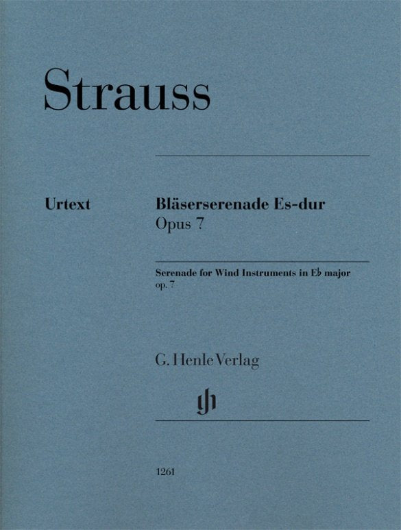 Strauss - Serenade Wind Instruments E Flat Op 7 Sc/Pts - G. Henle Verlag