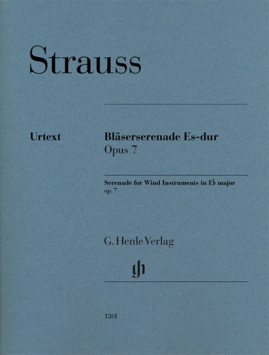 Strauss - Serenade Wind Instruments E Flat Op 7 Sc/Pts - G. Henle Verlag