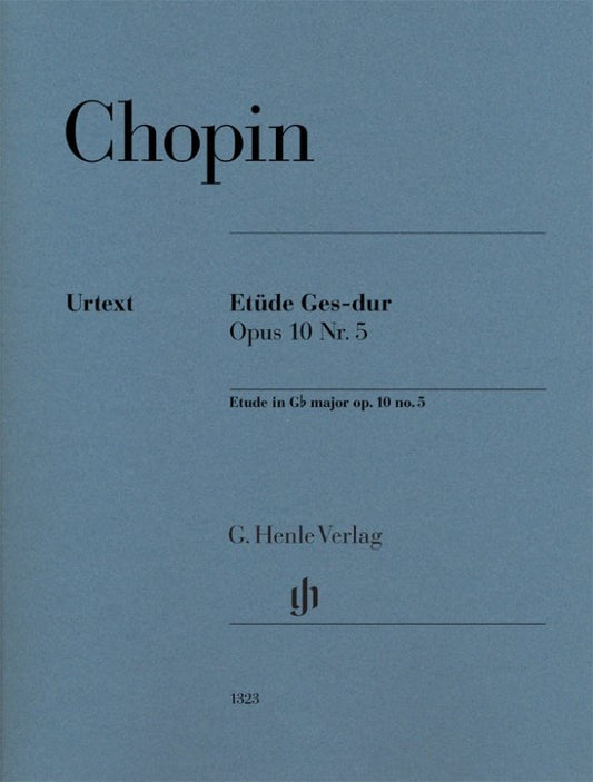Frédéric Chopin - Étude in G-flat Major Opus 10 No. 5 Piano Book cover - G. Henle Verlag