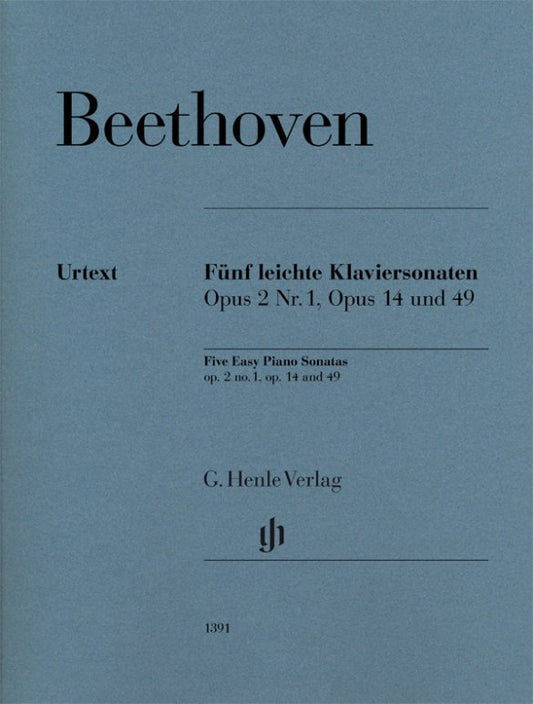 Ludwig van Beethoven - Five Easy Piano Sonatas Book cover - G. Henle Verlag