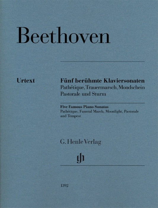 Beethoven - 5 Famous Piano Sonatas - G. Henle Verlag