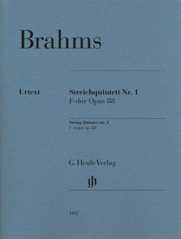 Brahms - String Quintet No 1 F Major Op 88 Set Of Parts - G. Henle Verlag