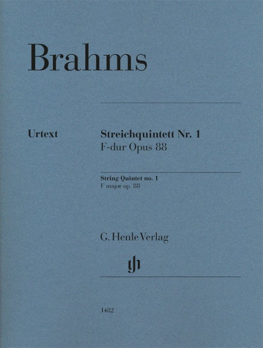 Johannes Brahms - String Quintet No. 1 in F Major Opus 88 Set of Parts cover - G. Henle Verlag