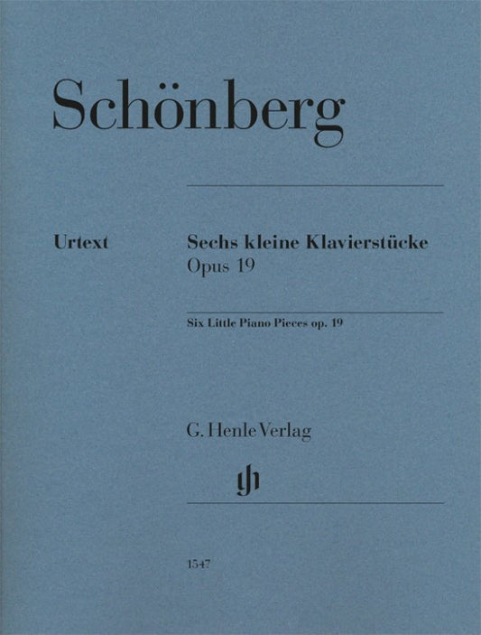 Arnold Schoenberg - Six Little Piano Pieces Opus 19 Urtext Book cover - G. Henle Verlag