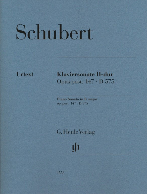 Schubert - Piano Sonata B Major Op Post 147 D 575 Urtext - G. Henle Verlag