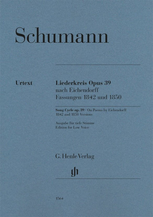 Schumann - Liederkreis Op 39 For Low Voice/Piano - G. Henle Verlag