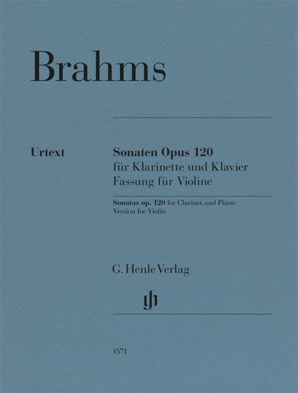 Brahms - Clarinet Sonatas Op 120 Version For Violin/Piano - G. Henle Verlag