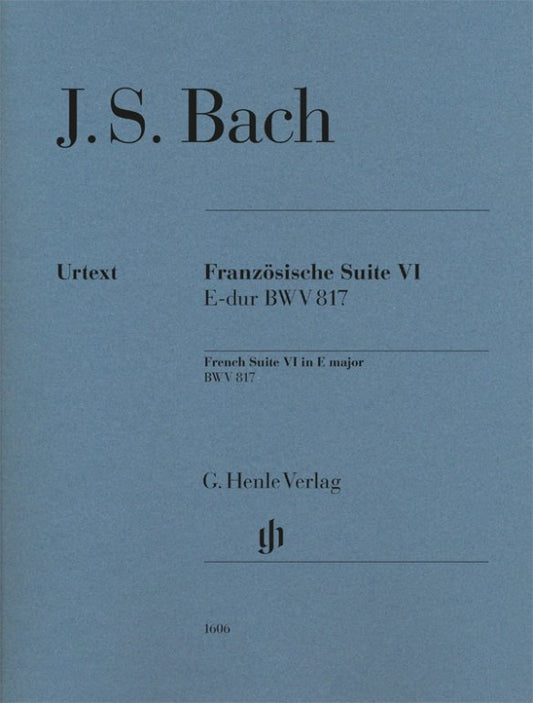 J.S. Bach - French Suite No. 6 in E Major BWV 817 Piano Book (Urtext Edition) cover - G. Henle Verlag