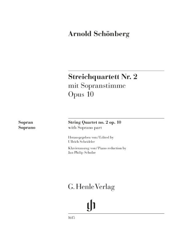 Schoenberg - String Quartet No 2 Op 10 Soprano Part/Piano - G. Henle Verlag